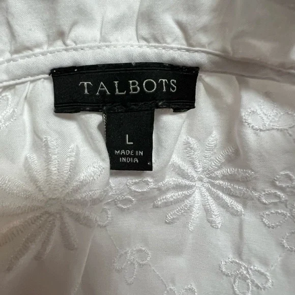 Talbots White Floral Embroidered Top - Picture 3 of 7